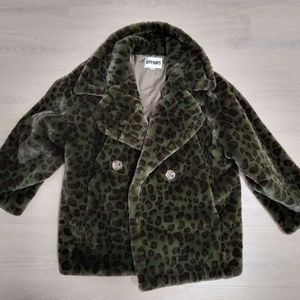 Apparis Green Leopard Vegan Coat